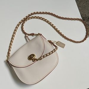 NEW Authentic Coach white Western Saddle Bag